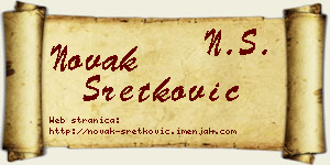 Novak Sretković vizit kartica